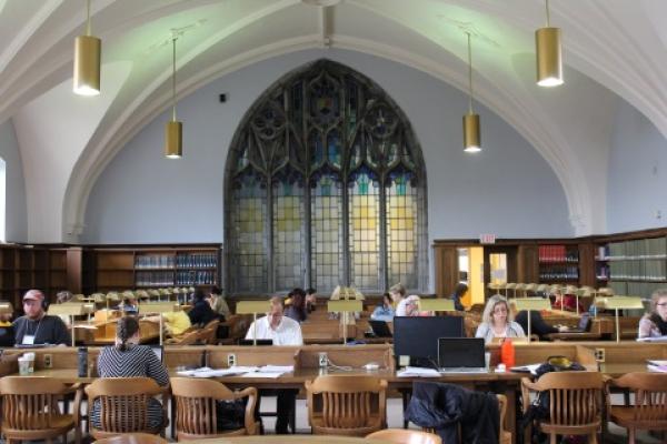 Students studying in Douglas Library