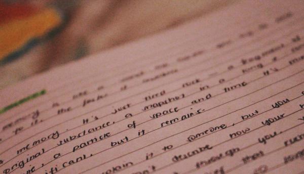 a page of writing