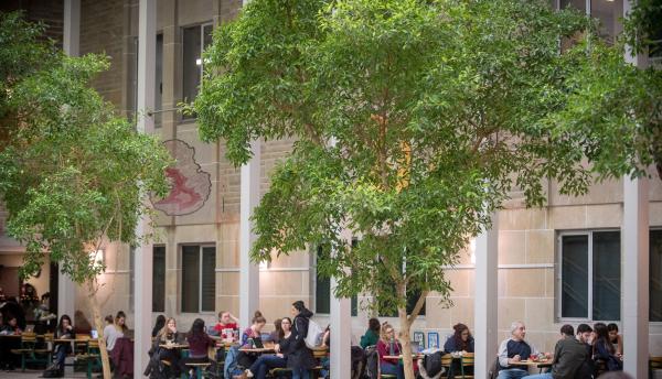 Students in the Bioscience complex